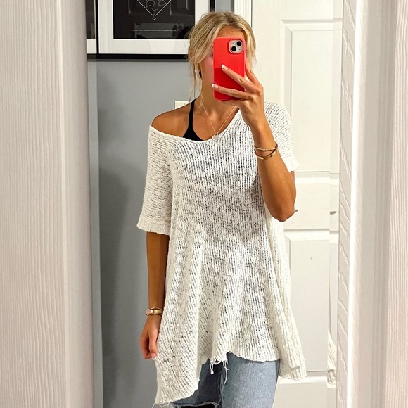 Free People Tops - Free People White Knit Sweater Top